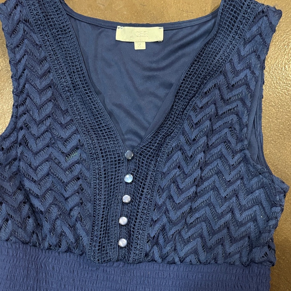 Navy Blue Midi Dress can be dressed up or down - Picture 3 of 4